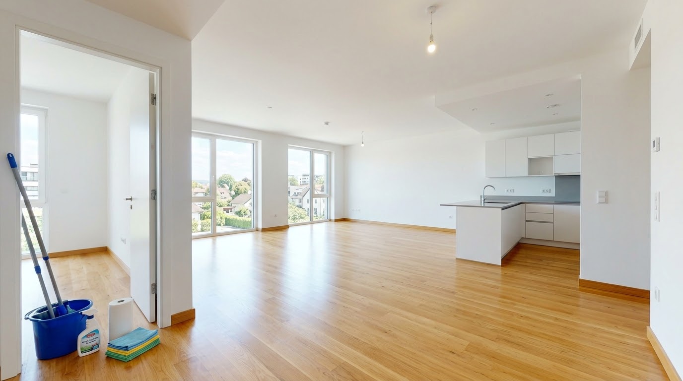 An empty apartment cleaned and ready to move in
